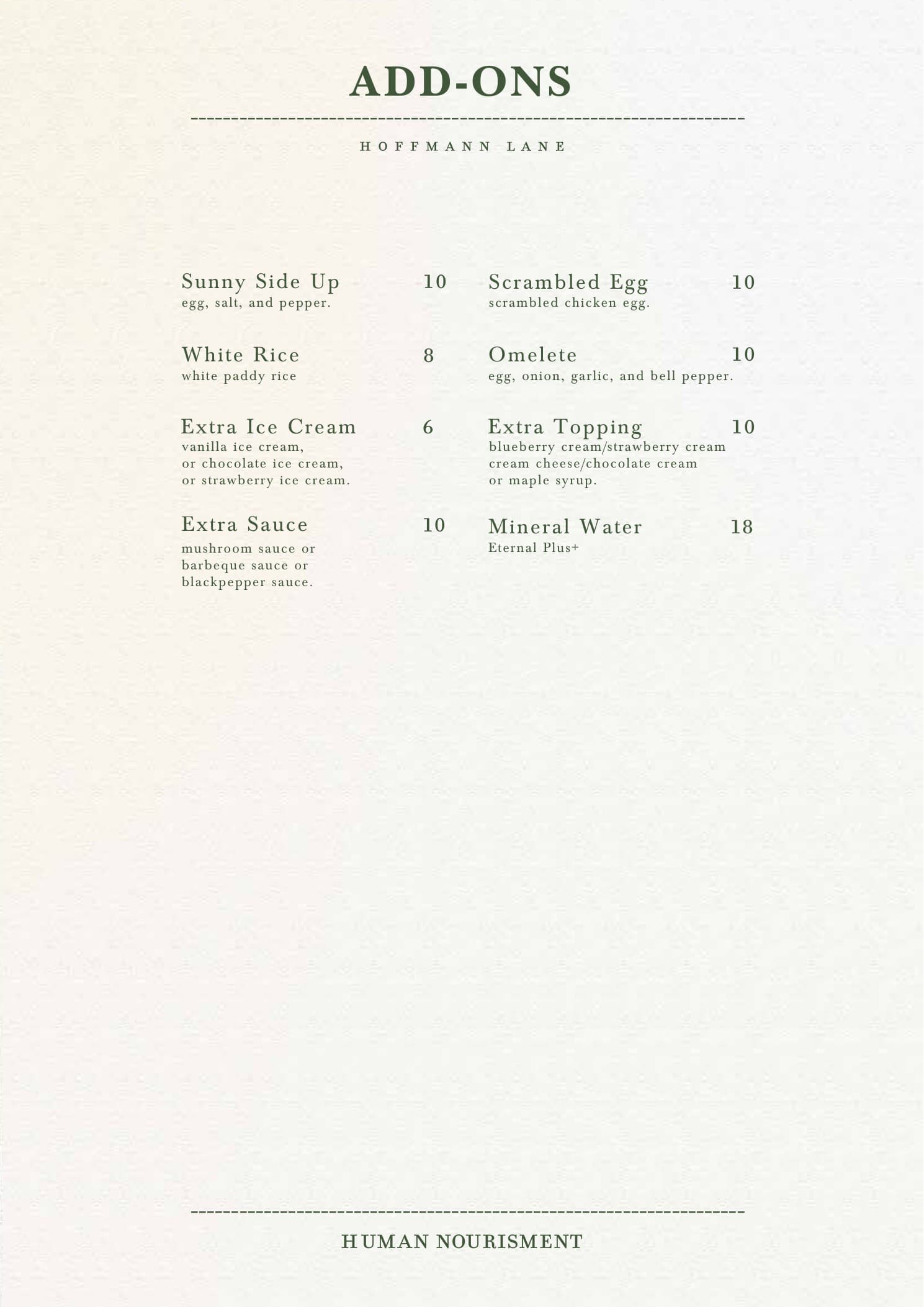 Buku menu Hoffmann Lane, halaman 30 dari 30
