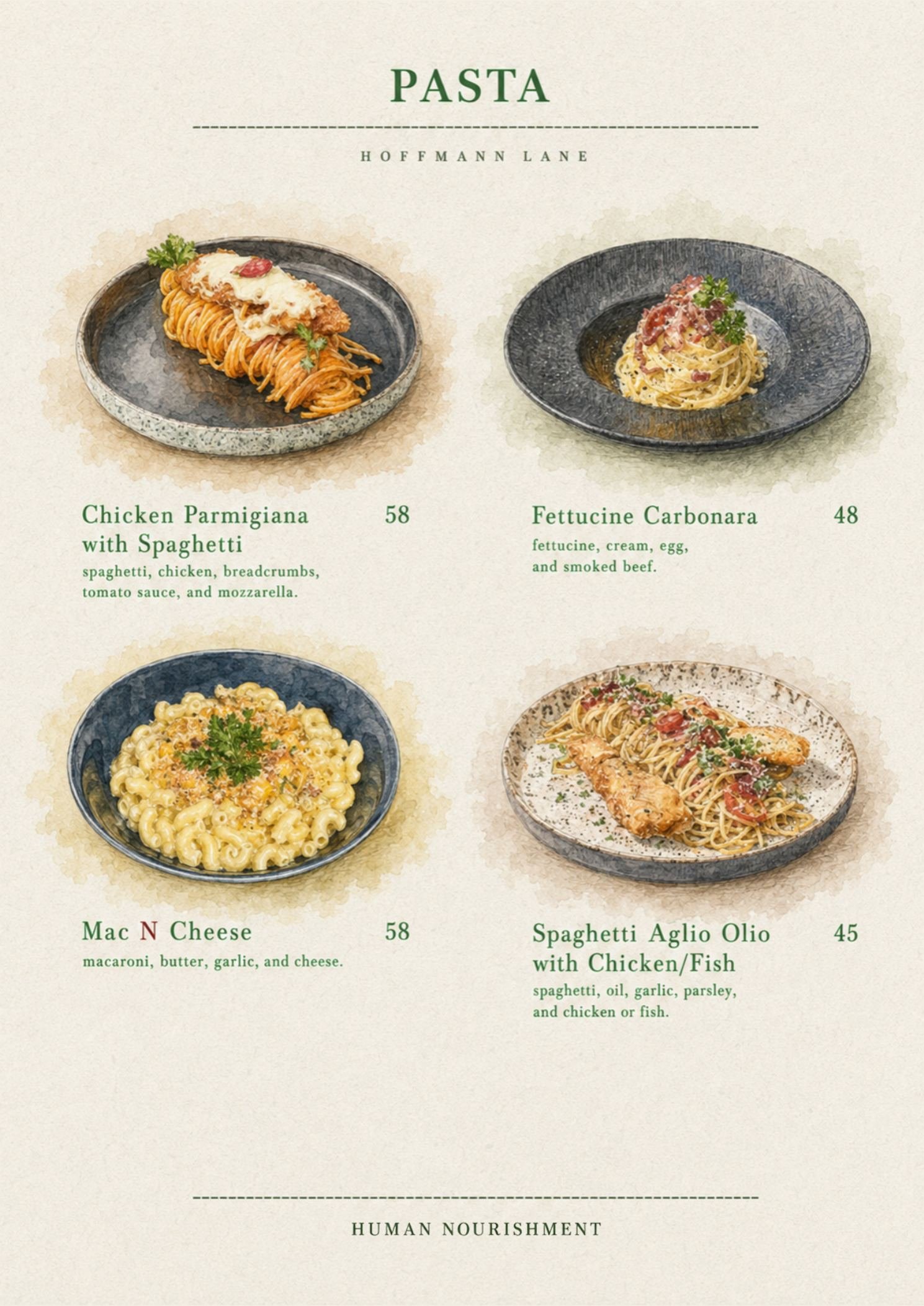 Buku menu ilustrasi Hoffmann Lane, halaman 11 dari 32