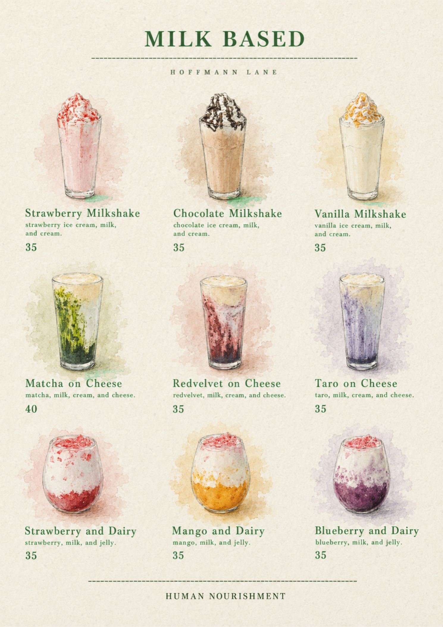 Buku menu ilustrasi Hoffmann Lane, halaman 22 dari 32